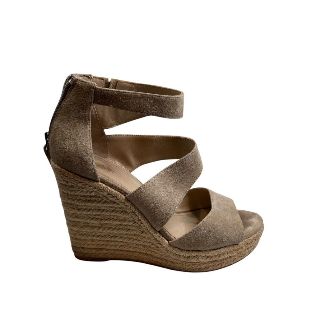 Botkier Women's Leather Espadrille Wedges Size 8 Platform Boho Glam Going Out